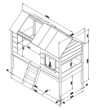 Vipack, House bed 90x200, Charlotte White