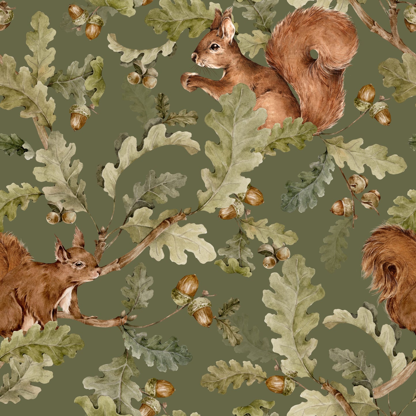 Squirrels in Green, Tapetti