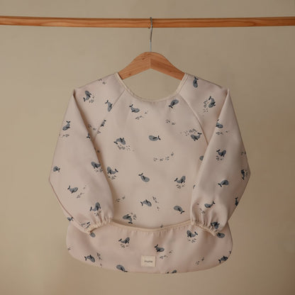 Mushie, Bib with Sleeves, Whales