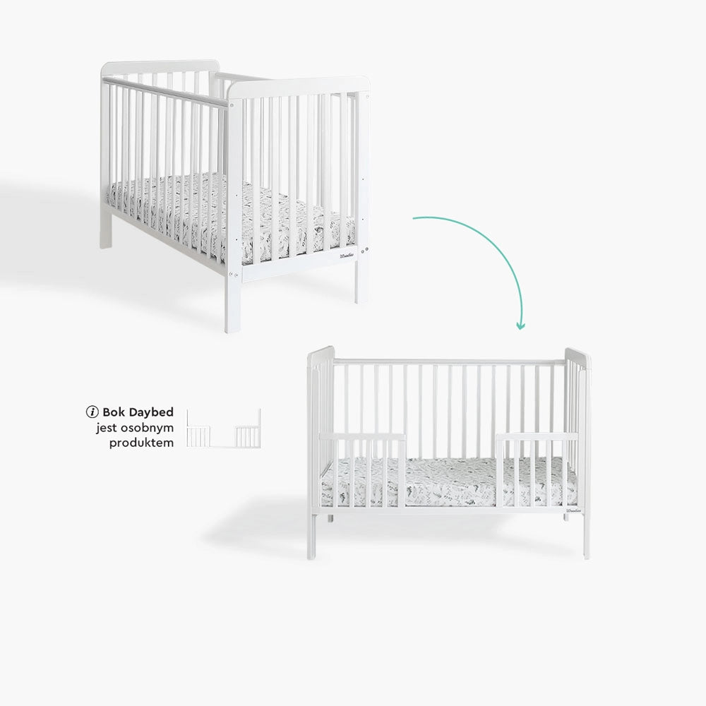 Woodies, Cot, Classic Cot 60x120cm, White