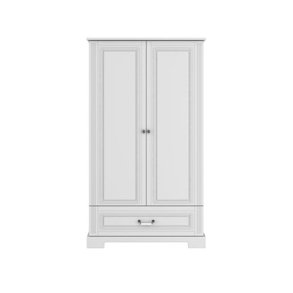 Ines, Eleganttinen Vaatekaappi 2 ovea, White