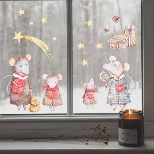 Wall sticker 30x60, Christmas Mice