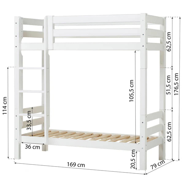 ECO Luxury, Korkea Kerrossänky (Muunneltava) 70x160 cm, White