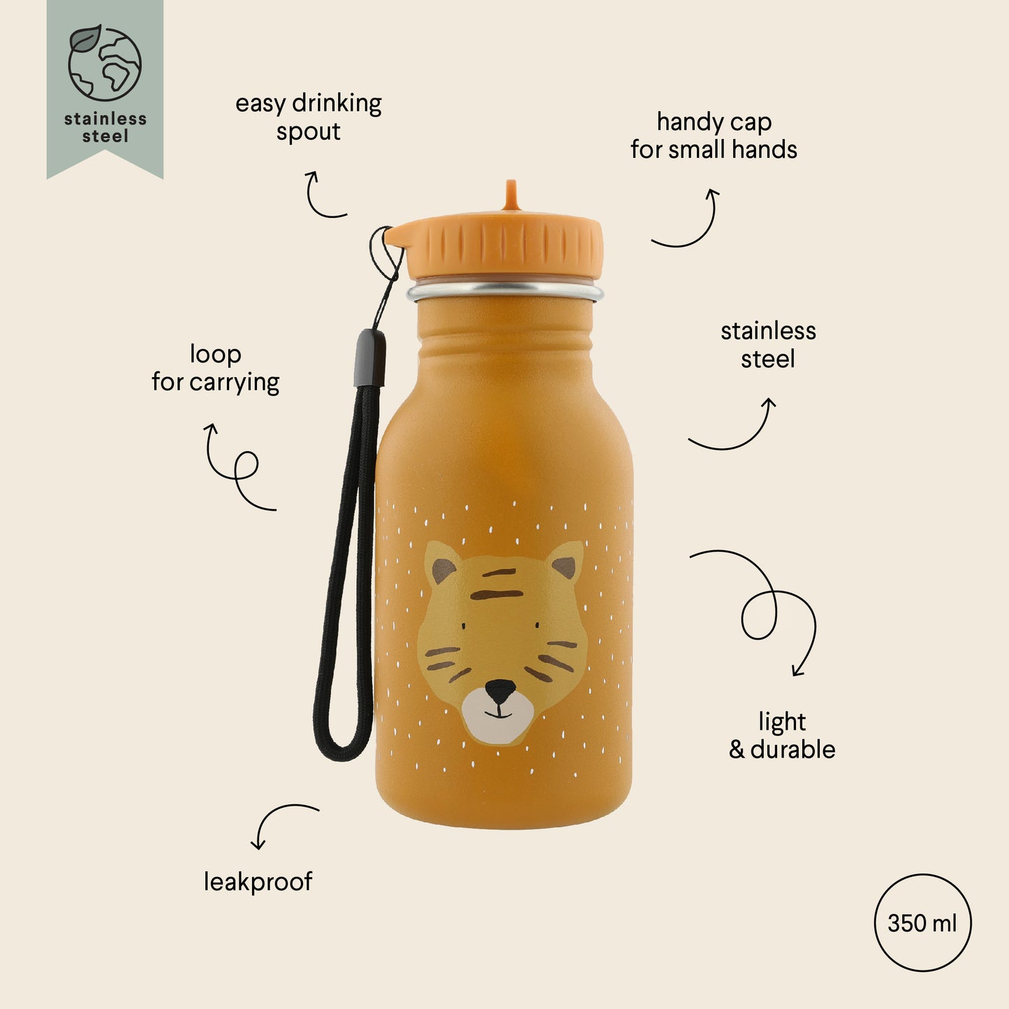 Trixie Baby, Juomapullo 350 ml, Mr. Tiger