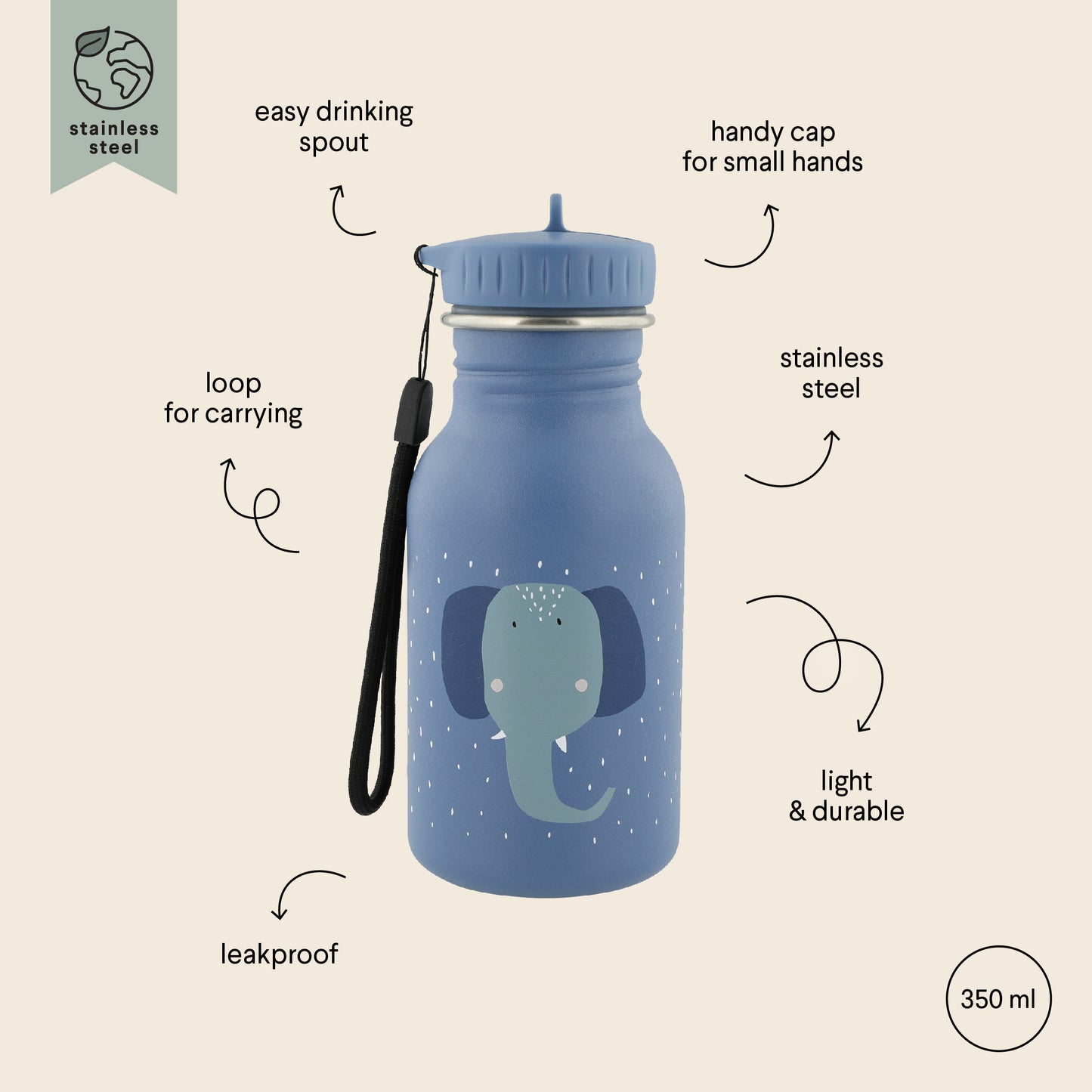 Trixie Baby Drinking bottle 350 ml, Mrs. Elephant