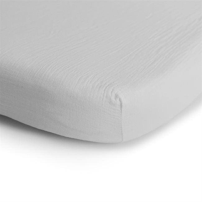 Mushie, Fitted Fitted Sheet size S, White