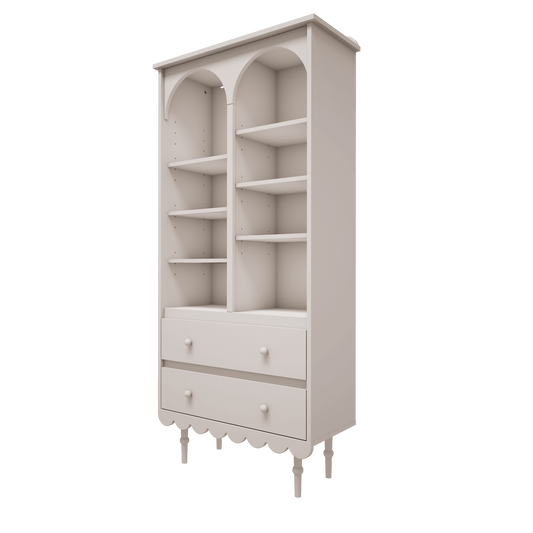 Wood Luck Design, Bookcase Tall, Babushka White