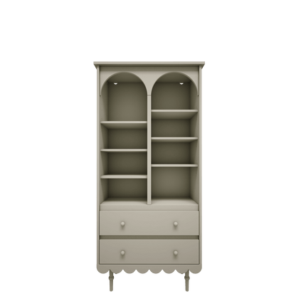 Wood Luck Design, Bookcase Tall, Babushka Olive