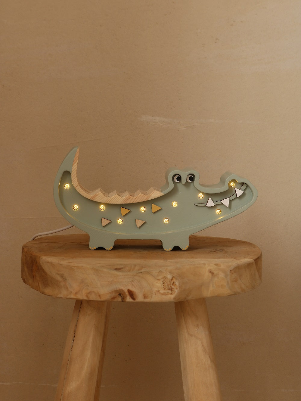 Little Lights Night Light Crocodile, Pastell Khaki