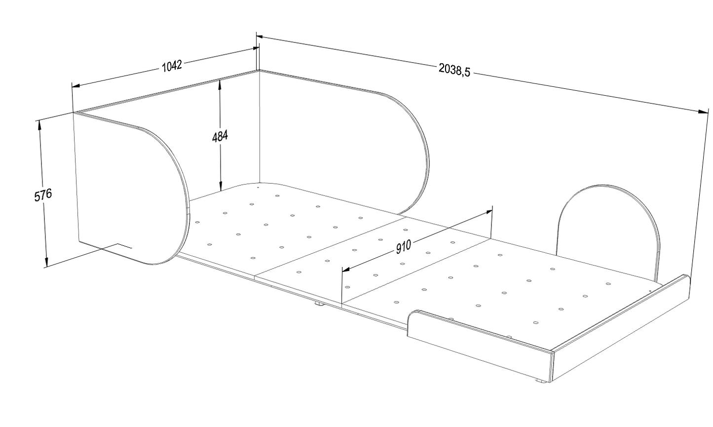 Wood Luck Design, Junior bed 80x160 cm, Basic White