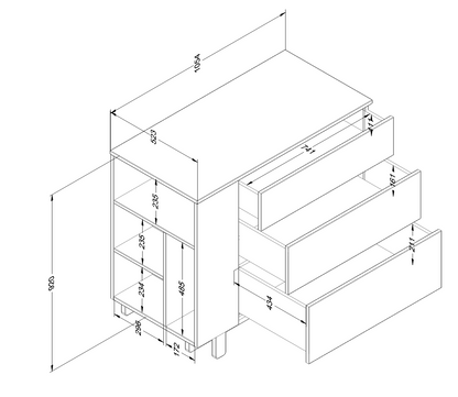 Wood Luck Design, Chest of drawers, Basic Cashmere